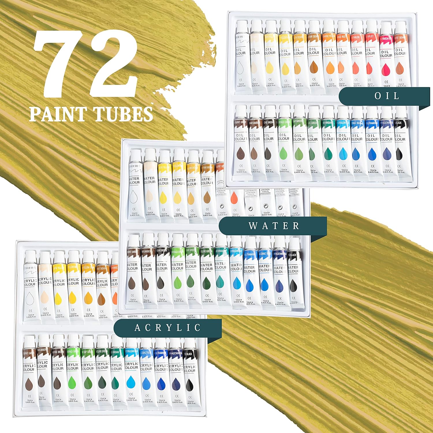 141-Piece Deluxe Artist Painting Set – Field & Table Easel with Acrylic Oil Watercolor