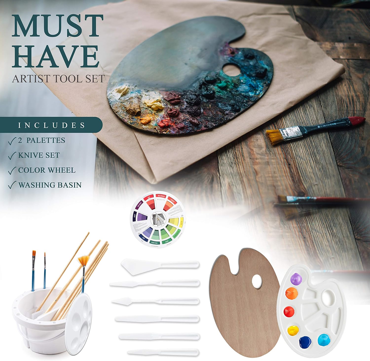 141-Piece Deluxe Artist Painting Set – Field & Table Easel with Acrylic Oil Watercolor